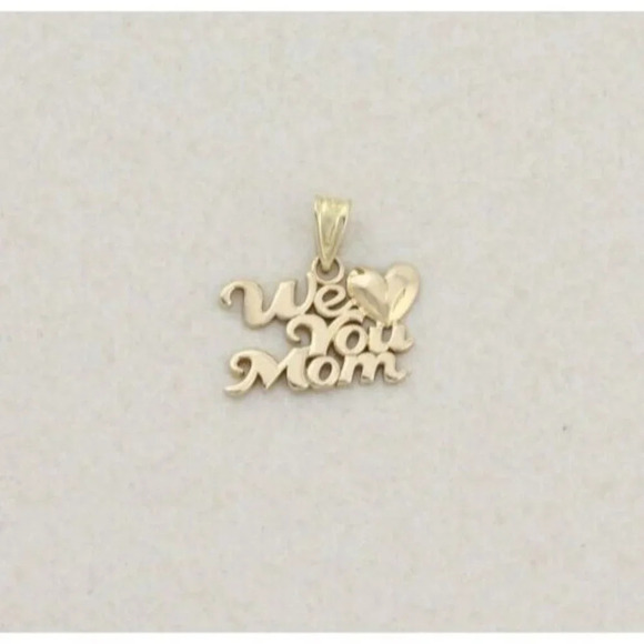 Unbranded Jewelry - Pendant Only 14k Yellow Gold We Love You Mom Heart Pendant